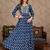 Blue rayon fit &flared floral printed casual kurta for women