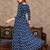 Blue rayon fit &flared floral printed casual kurta for women