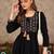 Black rayon fit &flared thread work plain casual kurta for women