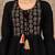 Black rayon fit &flared thread work plain casual kurta for women