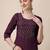 Wine rayon straight zardosi work plain casual kurta for women