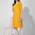 Yellow rayon straight chikankari embroidered casual kurta for women