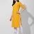 Yellow rayon straight chikankari embroidered casual kurta for women