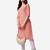 Peach rayon straight chikankari embroidered casual kurta for women