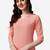 Peach rayon straight chikankari embroidered casual kurta for women