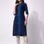 Blue rayon straight tie dye printed casual kurta for women