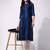 Blue rayon straight tie dye printed casual kurta for women