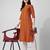 Orange rayon straight geometric printed casual kurta for women