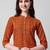 Orange rayon straight geometric printed casual kurta for women