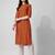 Orange rayon straight geometric printed casual kurta for women