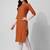 Orange rayon straight geometric printed casual kurta for women