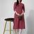 Purple rayon straight geometric printed casual kurta for women