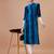 Blue rayon straight tie dye printed casual kurta for women