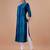 Blue rayon straight tie dye printed casual kurta for women