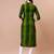 Green rayon straight tie dye printed casual kurta for women