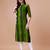 Green rayon straight tie dye printed casual kurta for women