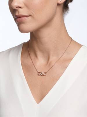 925 Sterling Silver Rose Gold Infinity Heart Necklace Set for Women 1
