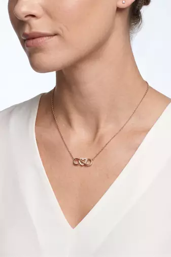 925 Sterling Silver Rose Gold Infinity Heart Necklace Set for Women