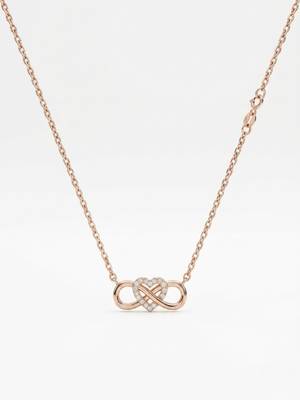 925 Sterling Silver Rose Gold Infinity Heart Necklace Set for Women 2