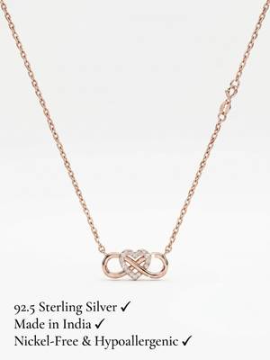 925 Sterling Silver Rose Gold Infinity Heart Necklace Set for Women 5