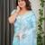 Women's readymade satin silk blend saree with unstitched blouse