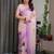 Readymade satin silk blend saree with matching unstitched blouse