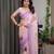 Readymade satin silk blend saree with matching unstitched blouse