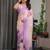 Readymade satin silk blend saree with matching unstitched blouse