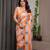 Pre-stitched satin silk blend saree with unstitched satin blouse