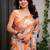 Pre-stitched satin silk blend saree with unstitched satin blouse