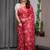 Designer readymade satin silk blend saree with unstitched blouse