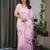 Elegant readymade satin silk blend saree with satin unstitched blouse