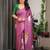 Ready pleated satin silk blend saree with unstitched blouse