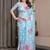Women's readymade designer satin silk blend saree with blouse piece