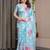 Women's readymade designer satin silk blend saree with blouse piece