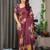 Ready-to-drape satin silk blend saree with unstitched blouse