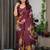 Ready-to-drape satin silk blend saree with unstitched blouse