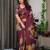 Ready-to-drape satin silk blend saree with unstitched blouse