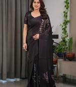 Occasion wear readymade satin silk blend saree with blouse