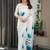Modern readymade satin silk blend saree with matching blouse