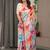 Instant drape satin silk blend saree with satin blouse piece