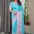 Soft satin silk blend readymade saree with unstitched blouse