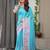 Soft satin silk blend readymade saree with unstitched blouse