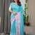 Soft satin silk blend readymade saree with unstitched blouse