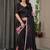 Women's ready pleated satin silk blend saree with blouse