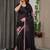 Women's ready pleated satin silk blend saree with blouse