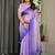 Satin silk blend readymade saree with matching unstitched blouse