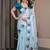 Premium ready wear satin silk blend saree with unstitched blouse