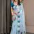 Premium ready wear satin silk blend saree with unstitched blouse