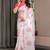 Festive pre-stitched satin silk blend saree with blouse piece